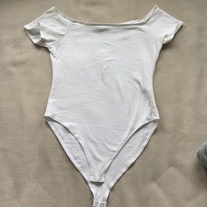 Off-the-Shoulder White Bodysuit